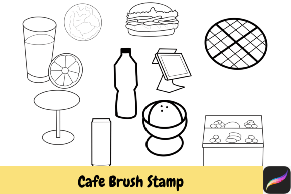 Download Cafe Procreate Brush Stamps IPAD - Procreate brush Collection