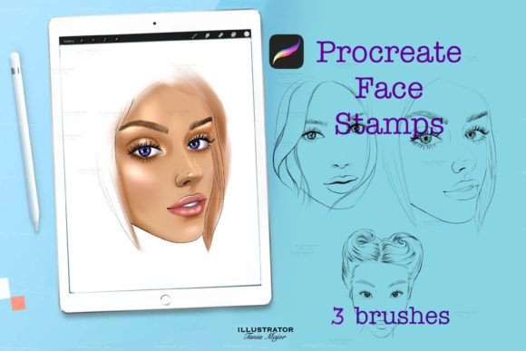 Download Procreate Face Stamps, Procreate Brushes - Procreate brush Collection