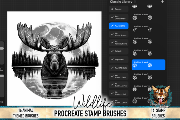 Download Wildlife Procreate Brush Set - Procreate brush Collection