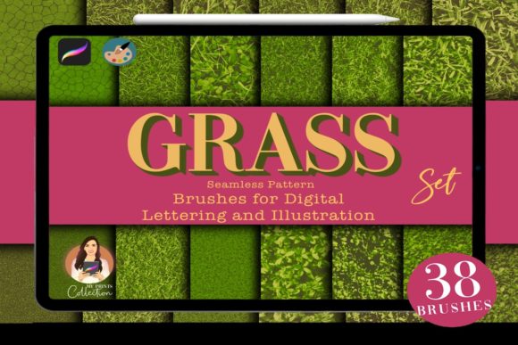 Download Grass Procreate Brush Pack | 39 Brushes - Procreate brush Collection