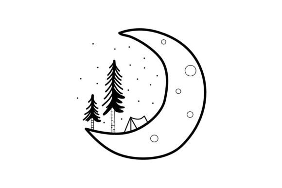 Download Tent on the Moon Procreate Brush Stamp - Procreate brush Collection