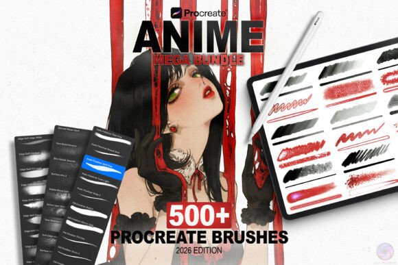 Download 500 Anime Procreate Brushes Mega Bundle - Procreate brush Collection