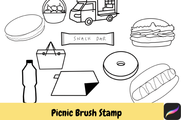 Download Picnic Procreate Brush Stamps IPAD - Procreate brush Collection