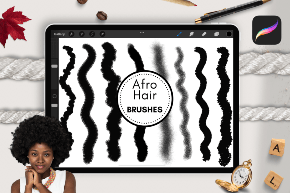 Download Afro Hair Procreate Brushes - Procreate brush Collection