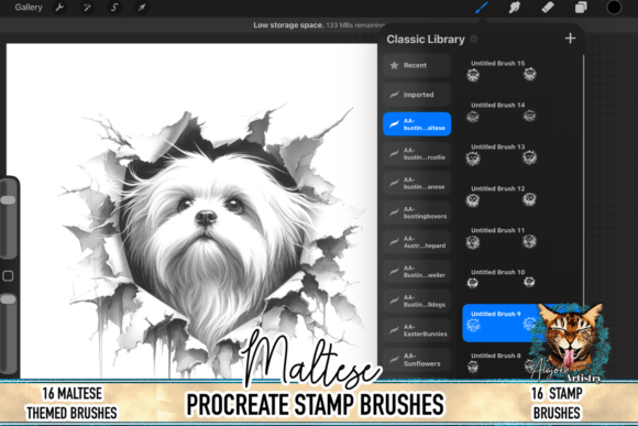 Download Maltese Procreate Brush Stamps - Procreate brush Collection
