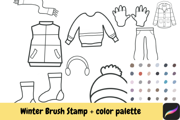 Download Winter Procreate Brush Stamps Color Ipad - Procreate brush Collection