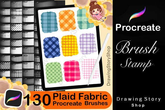 Download 130 Plaid Fabric PROCREATE Brushes - Procreate brush Collection