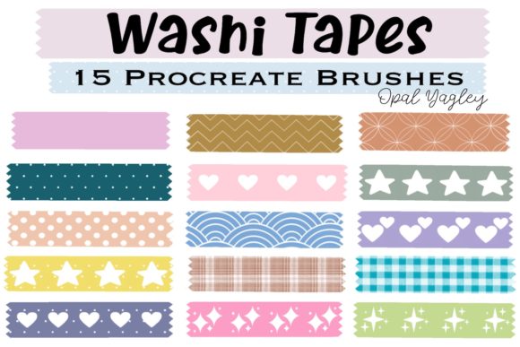 Download 15 Washi Tapes Procreate Brushes - Procreate brush Collection