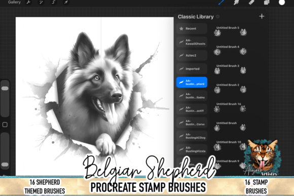 Download Belgian Shepherd Procreate Brush Stamps - Procreate brush Collection