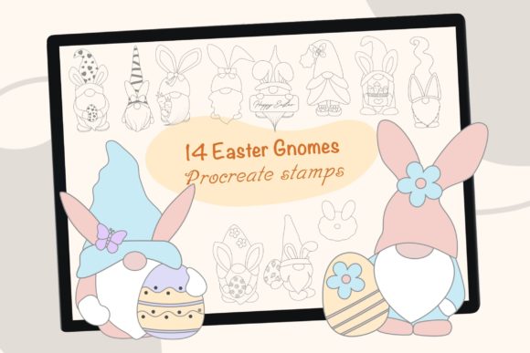 Download Easter Gnome Procreate Brush Stamps - Procreate brush Collection