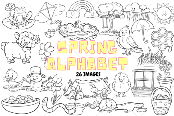 Download Spring Alphabet Digital Stamps - Spring Collection
