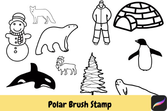 Download Polar Winter Procreate Brush Stamps IPAD - Procreate brush Collection