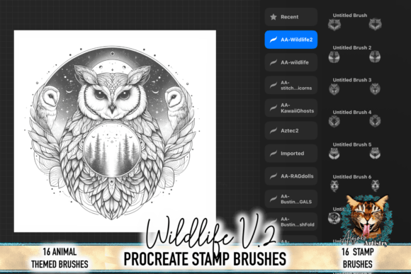 Download Wildlife Procreate Brush Set V.2 - Procreate brush Collection