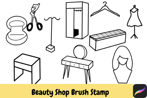 Download Beauty Shop Procreate Brush Stamps IPAD - Procreate brush Collection