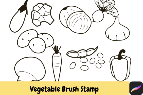 Download Vegetable Procreate Brush Stamps IPAD - Procreate brush Collection