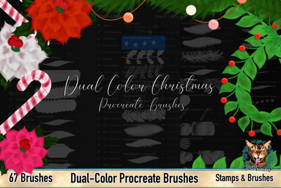 Download Dual Color Christmas Procreate Brushes - Procreate brush Collection
