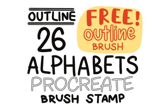 Download 26 Alphabet Brush Stamp, Procreate Brush - Procreate brush Collection
