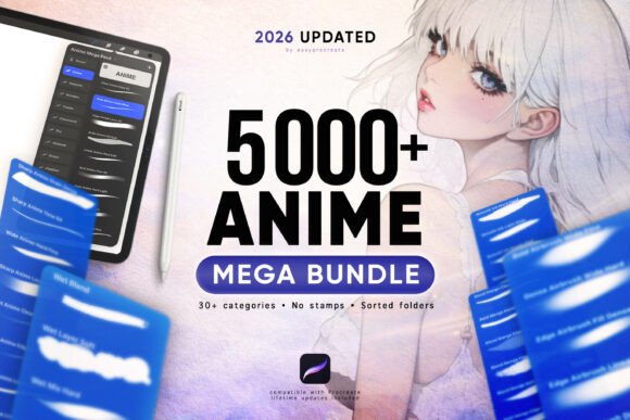 Download 5000 Procreate Brushes Anime Mega Bundle - Procreate brush Collection
