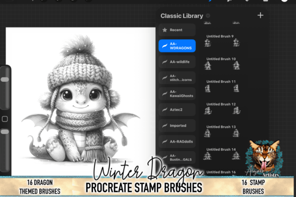 Download Winter Dragons Procreate Brush Set - Procreate brush Collection