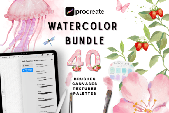 Download Watercolor Procreate Brush Set - Procreate brush Collection