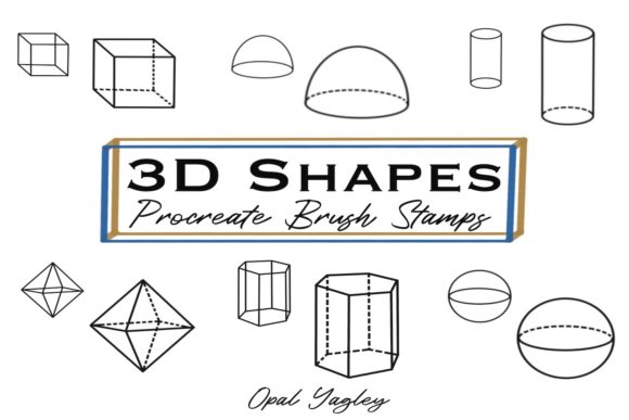 Download 3D Shapes Procreate Brush Stamps - Procreate brush Collection