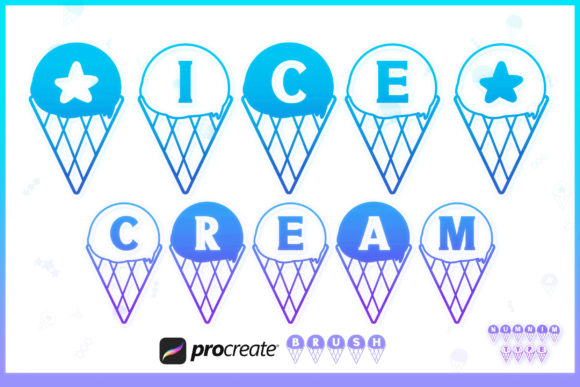 Download Procreate Brush Ice Cream Cone Alphabet - Procreate brush Collection