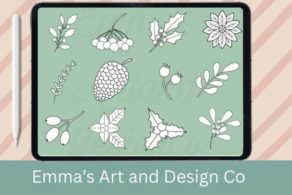 Download 12 Christmas Foliage Procreate Brushes - Procreate brush Collection