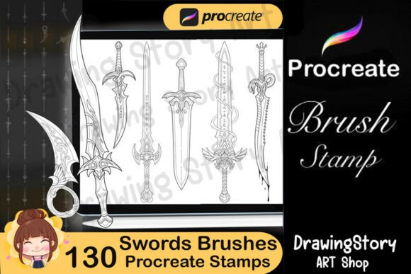 Download 130 Sword Procreate Brushes - Procreate brush Collection