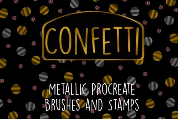 Download Metallic Confetti Procreate Brush Set - Procreate brush Collection