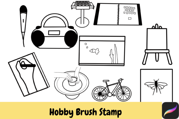 Download Hobby Procreate Brush Stamps IPAD - Procreate brush Collection