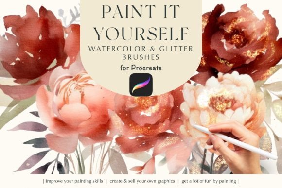 Download Watercolor &amp; Glitter Procreate Brushes - Procreate brush Collection