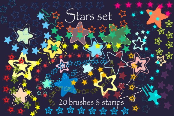 Download 20 Procreate Brushes Stars Set - Procreate brush Collection