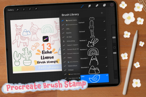 Download Procreate Brush Stamps Cute Llama Cactus - Procreate brush Collection