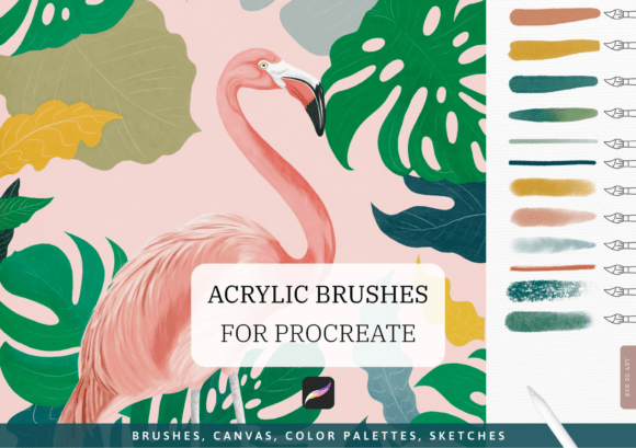 Download Acrylic Procreate Brushes: Painting Kit - Procreate brush Collection