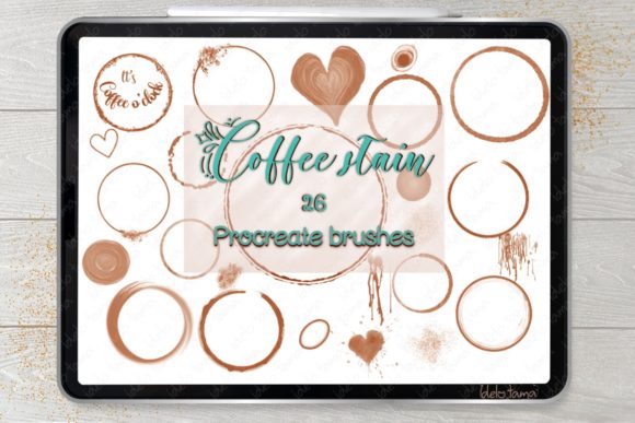 Download Procreate Brush Stamp Coffee Stain Mark - Procreate brush Collection