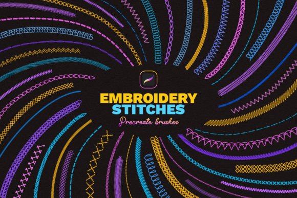 Download Embroidery Stitches Procreate Brushes - Procreate brush Collection